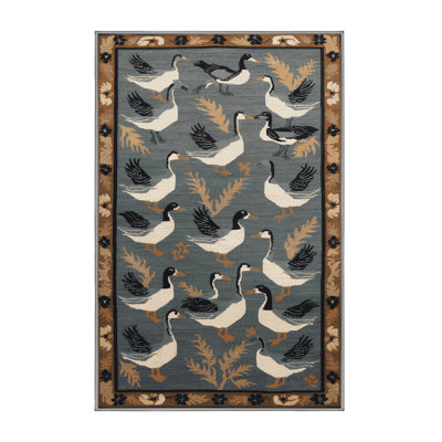 Washable Hawaiian Geese Hawaiian Area Rug