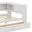 Lit de jour double en bois avec rangement intégré, éclairage USB / DEL et cadre de lit à deux tiroirs-306126842
