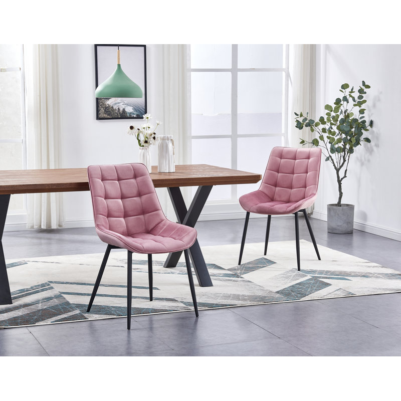 Griggs 49cm H Velvet Upholstered Side Chair, Rouge Pink
