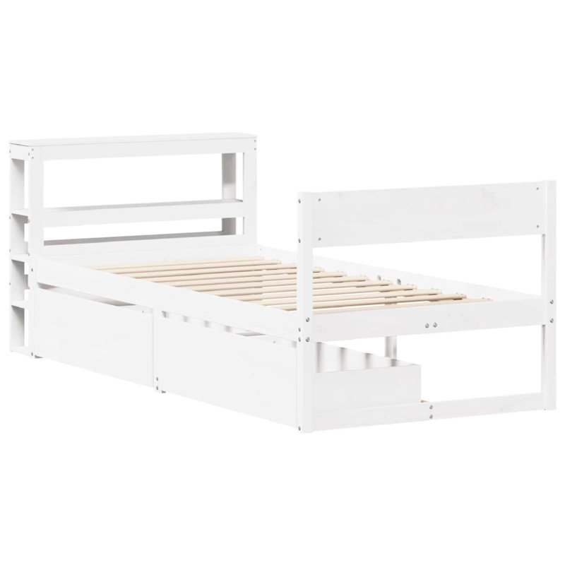 Solid Wood Bed, White, Small Single (2'6)
