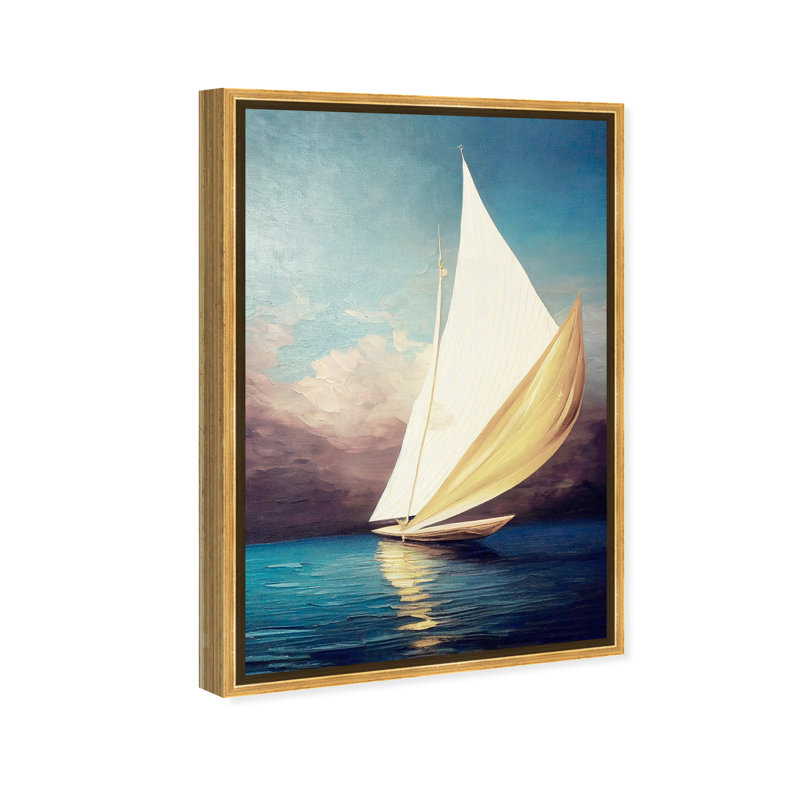 Voile dorée - Impression sur toile, Toile encadrée flottante dorée, H 37,5 po x l 25,5 po x P 1,2 po