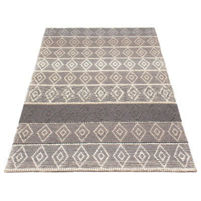 Tapis gris en laine New Age Denaeja