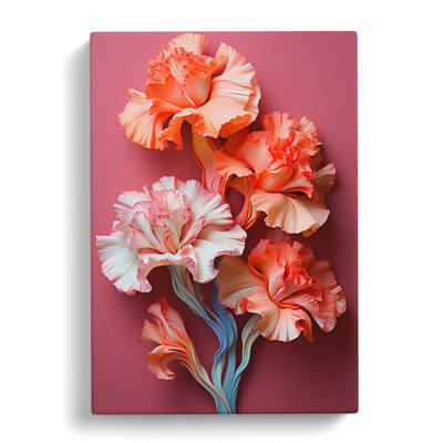 Carnation Flower Nouveau - Wrapped Canvas