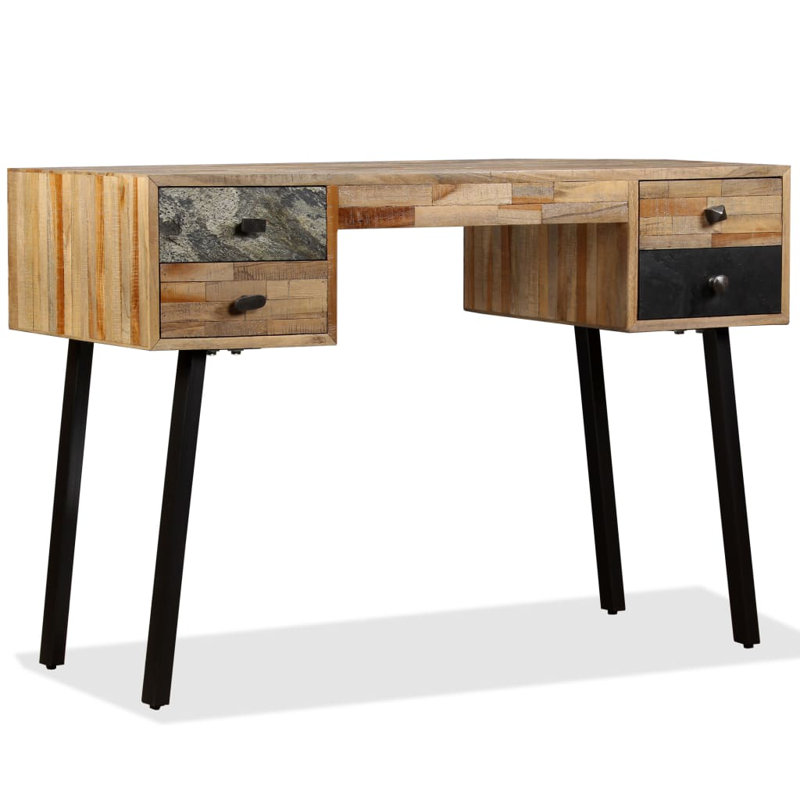 Glidden Solid Wood Top Metal Base Writing Desk