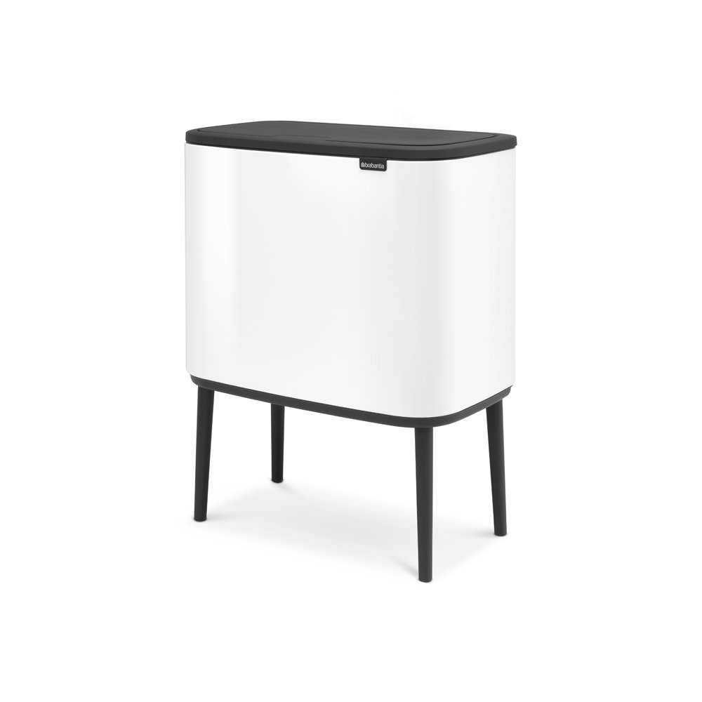Brabantia Bo Touch Top Trash Can 9.5 Gallon, White