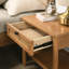 Table de chevet avec tiroir Vichy, noyer clair