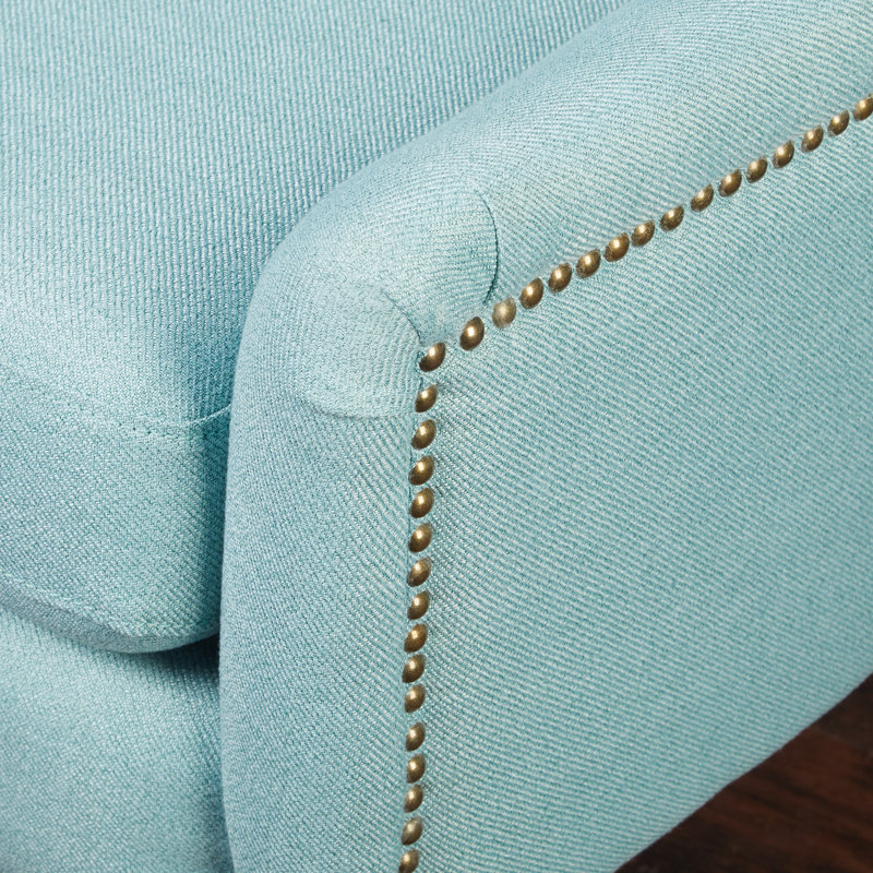 Beauford Upholstered Armchair, Blue Polyester Blend