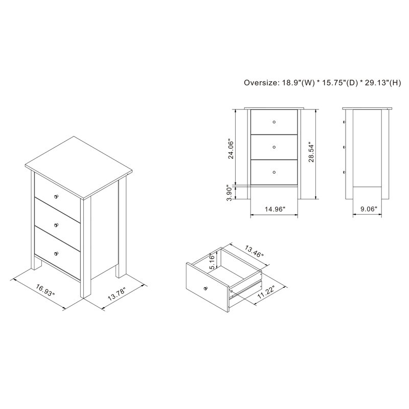Altrud 18.89'' W Nightstand