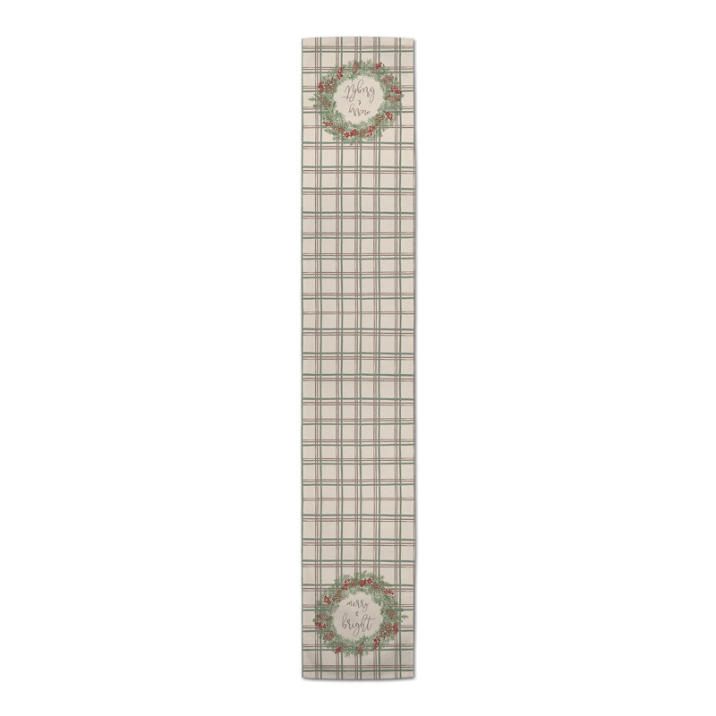 Merry And Bright Plaid Table Runner, 90" x 16"