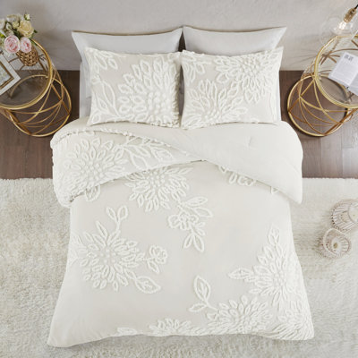Édredon en chenille à motif floral