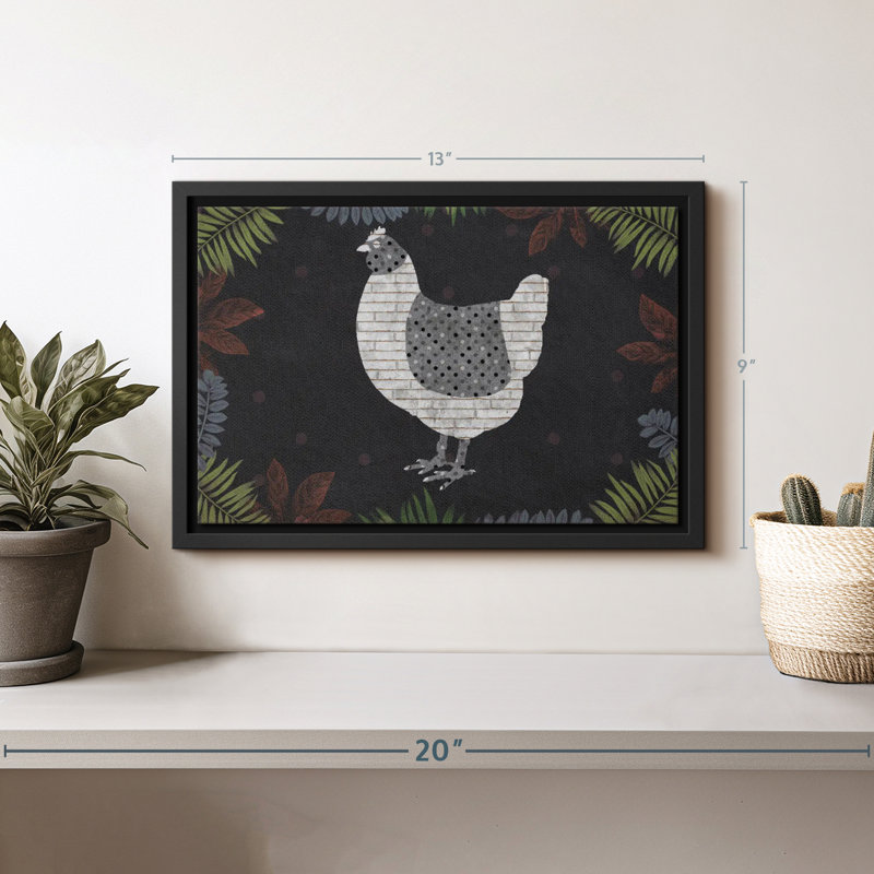 Animal "Art abstrait de poulet", H 9 po x l 13 po
