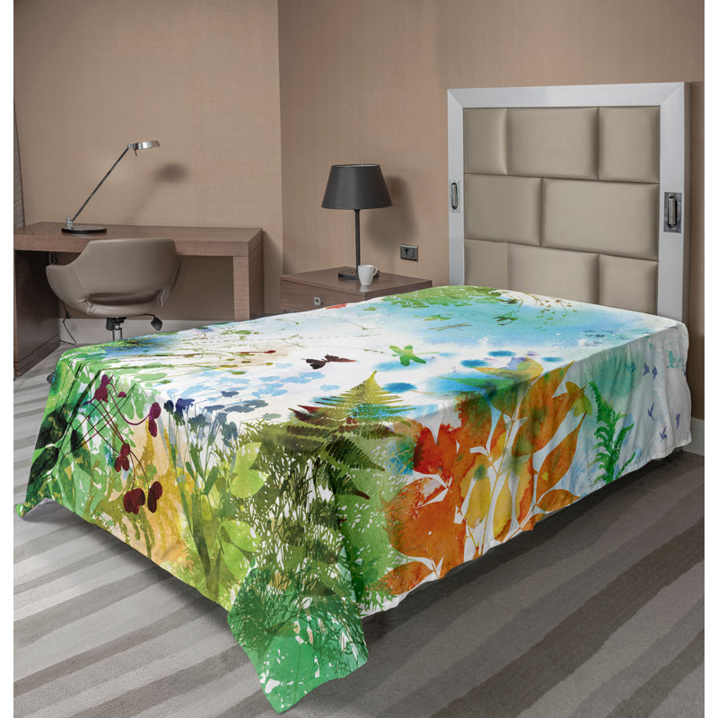 Multicolore Ambesonne, Drap plat pour lit simple