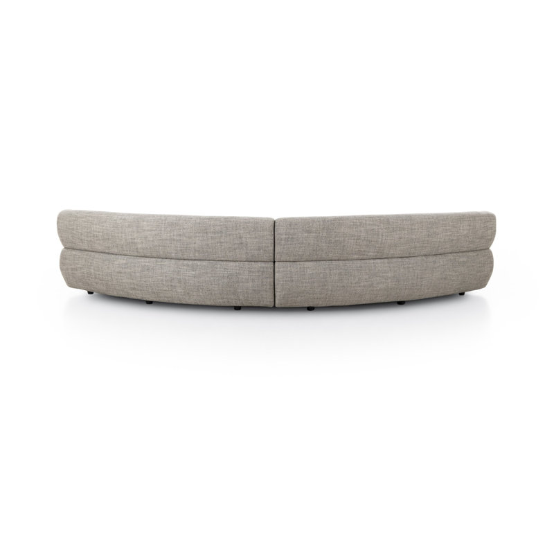 Belen Chaise Sectional, Gray Polyester Blend