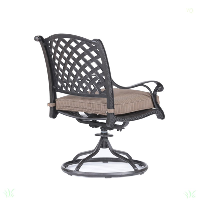 Ensemble de salle à manger long en aluminium avec coussins