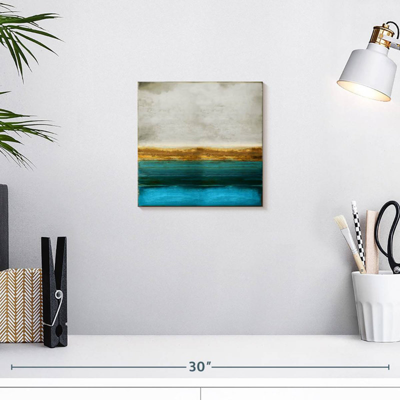 Avery doré sur turquoise, H 10 po x l 10 po