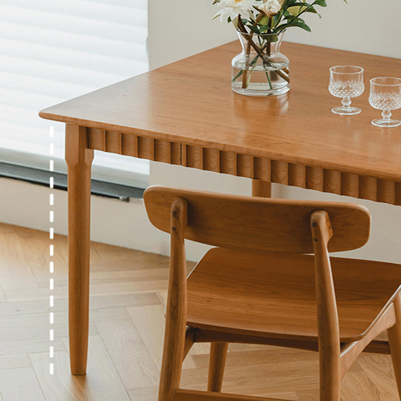 Kulseth Cherry Solid Wood Dining Table, 33.46" W x 62.99" L