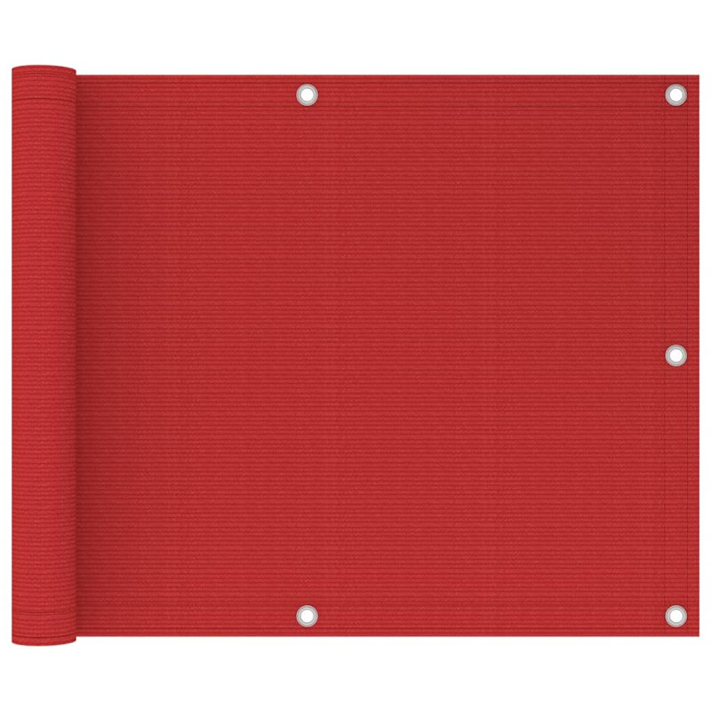 Écran de balcon en PEHD Vidaxl, L 118,1 po x P 29,5 po, Rouge
