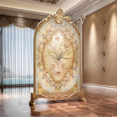 Luxurious Hand-Carved Wood Screen
