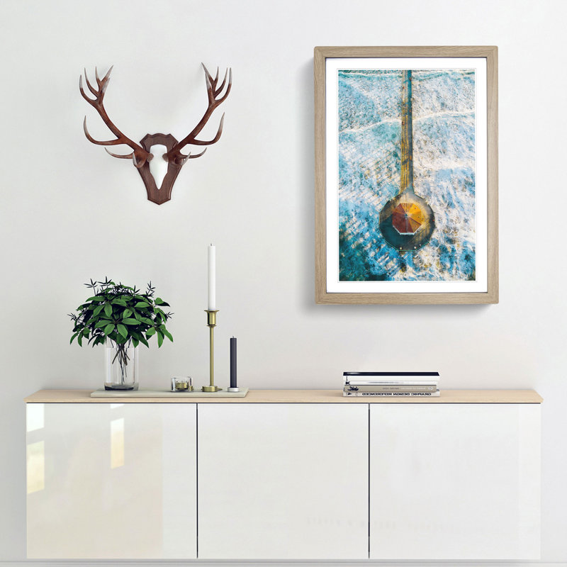 Manhattan Beach - Picture Frame Painting Print, 45cm H x 33cm W x 2cm D, Oak Framed