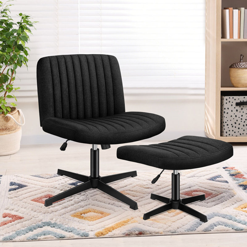 Office Chair with Ottoman, Black