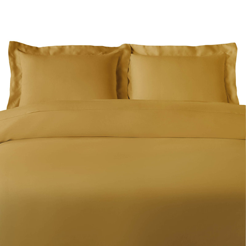 Modern & Contemporary Sateen Duvet Cover, King/Cal. King Duvet Cover + 2 King Shams, Pumpkin