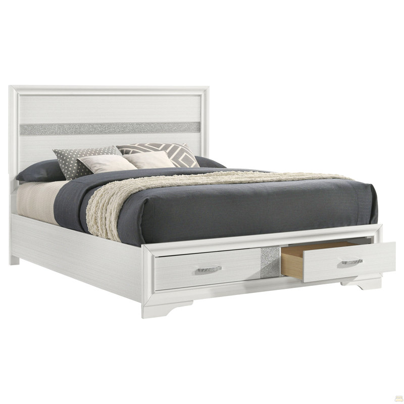 Queen Storage Bed, White, Queen