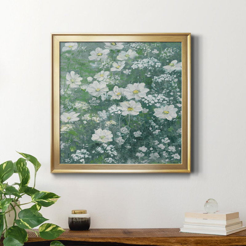Springtime Garden - Peinture sur toile encadrée, Cadre doré, H 34,5 po x l 34,5 po x P 1,5 po
