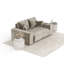 Two-seater square arms loveseat sofa-205228293