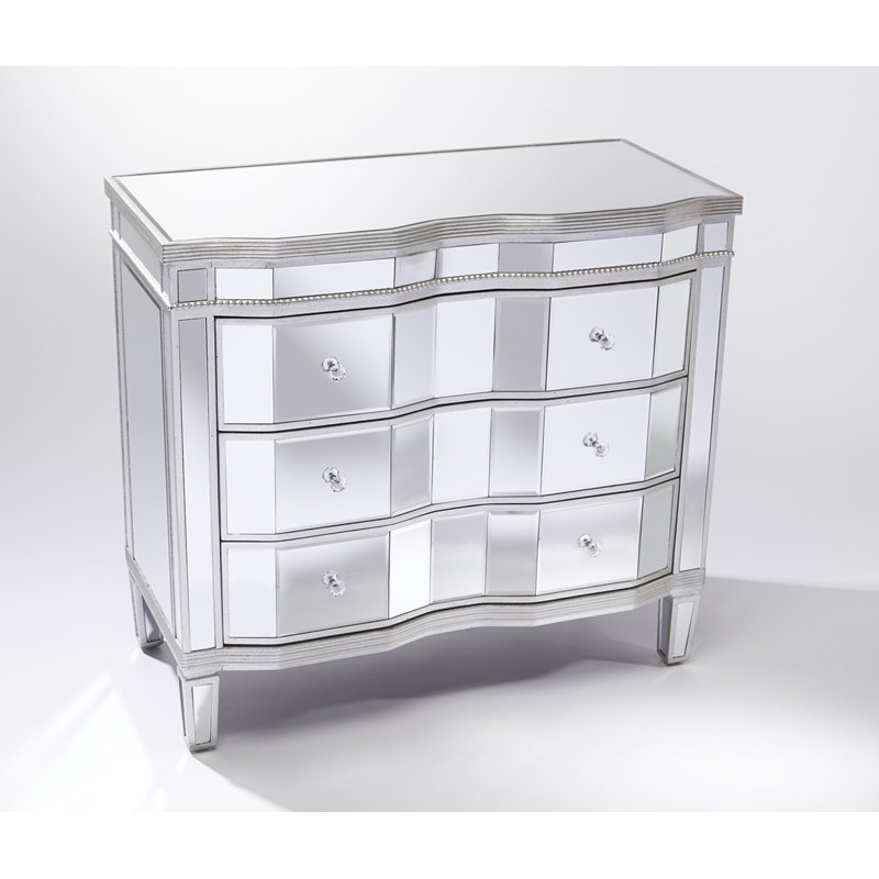 Commode décorative 3 tiroirs à miroir Beachmont