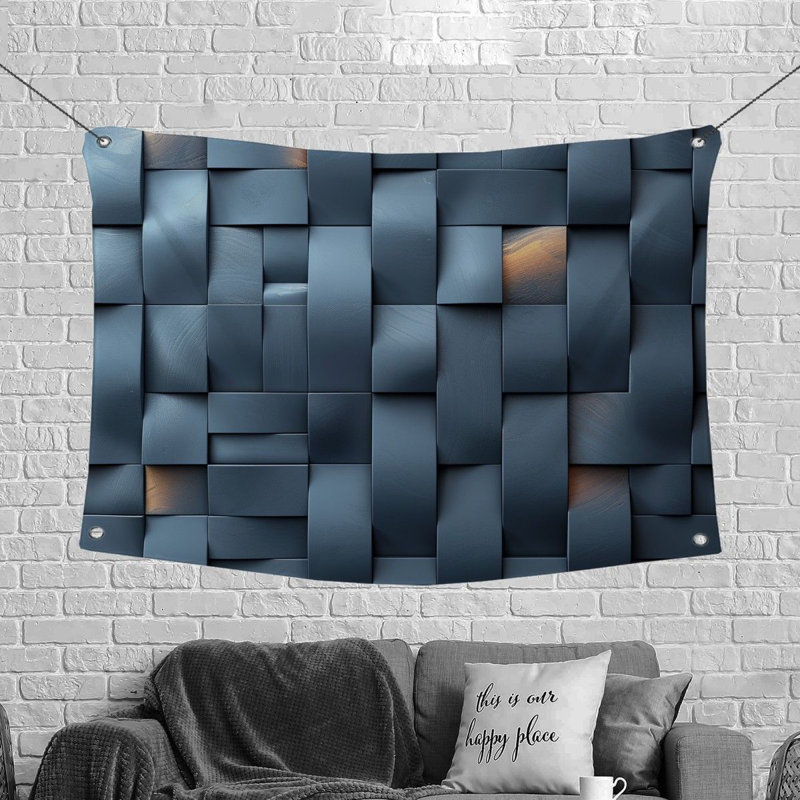 Tapisserie murale tissée texturée - art mural, H 88 po x l 104 po