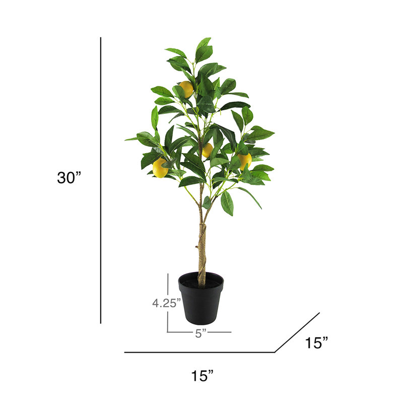 Citronnier artificiel en pot 30 po