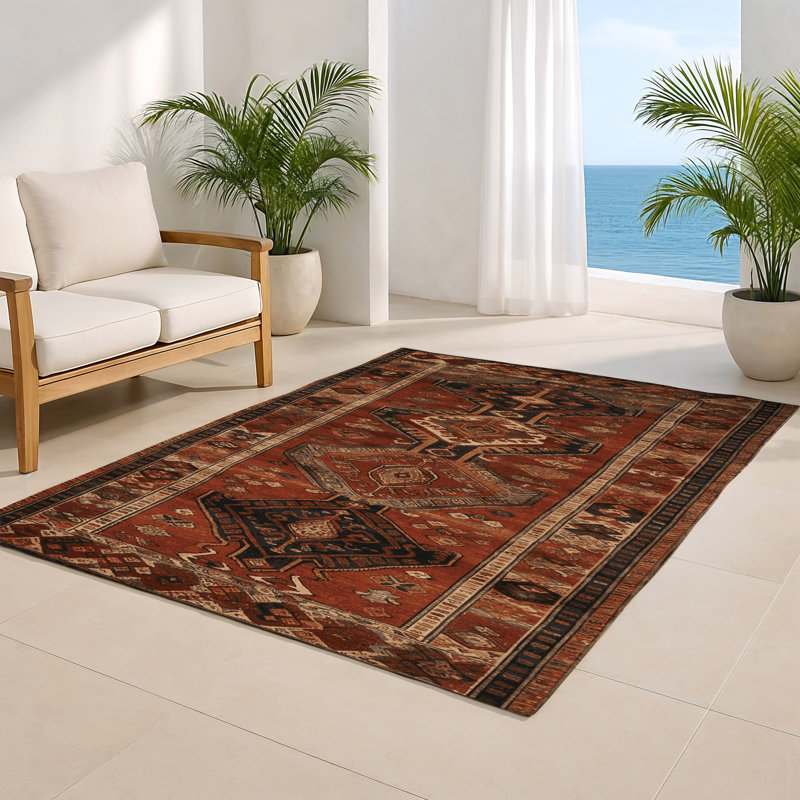 Tapis turc intérieur et extérieur brun, Rectangulaire 2 pi x 3 pi