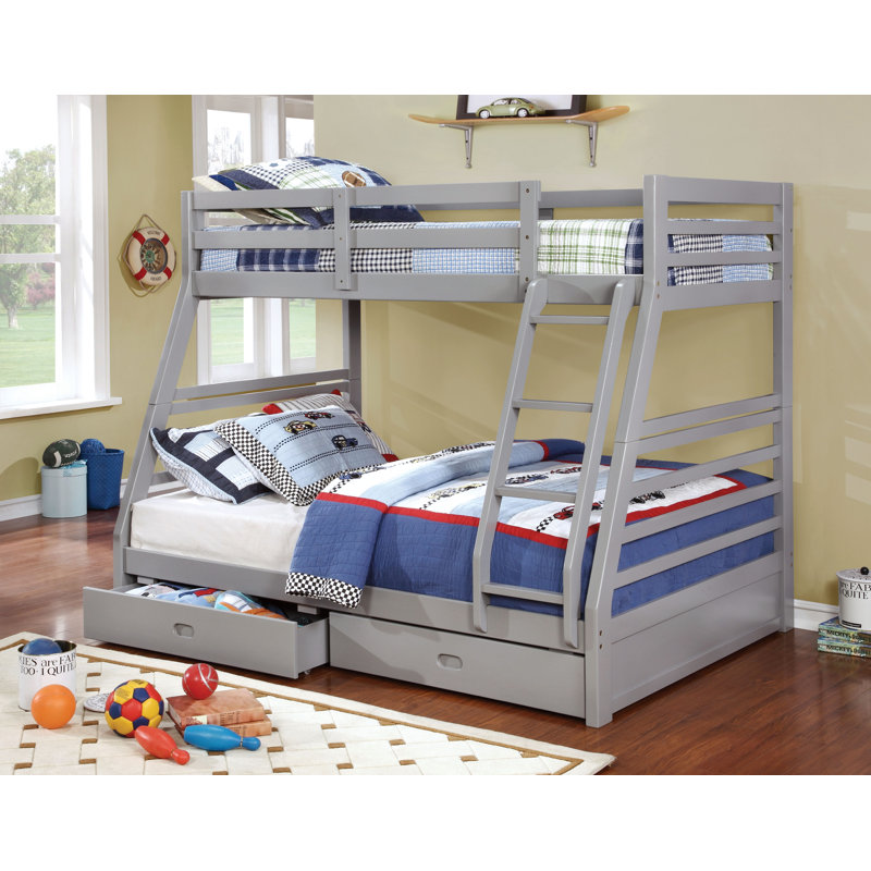 Lit superposé simple au-dessus d'un lit double Briyith de Viv + Rae ™, Gris