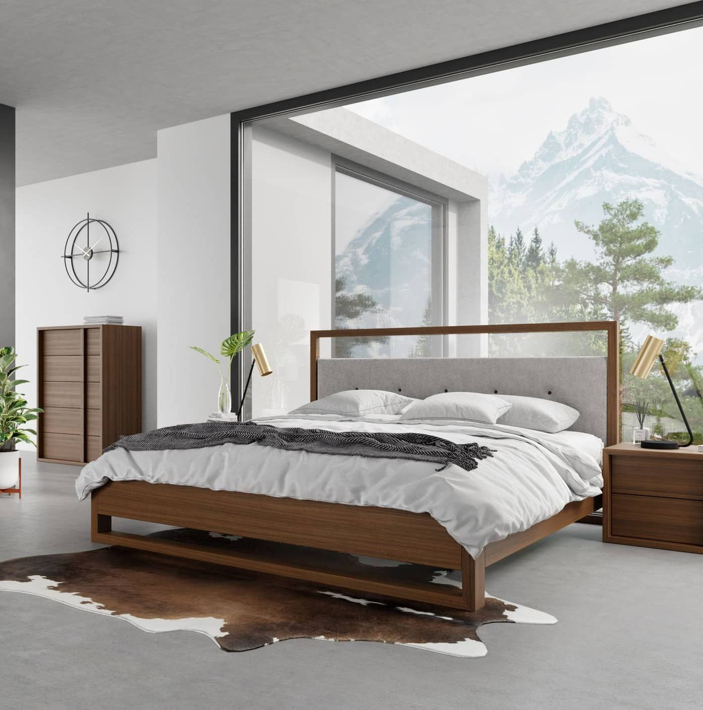 Borough Walnut Platform Bed, Queen