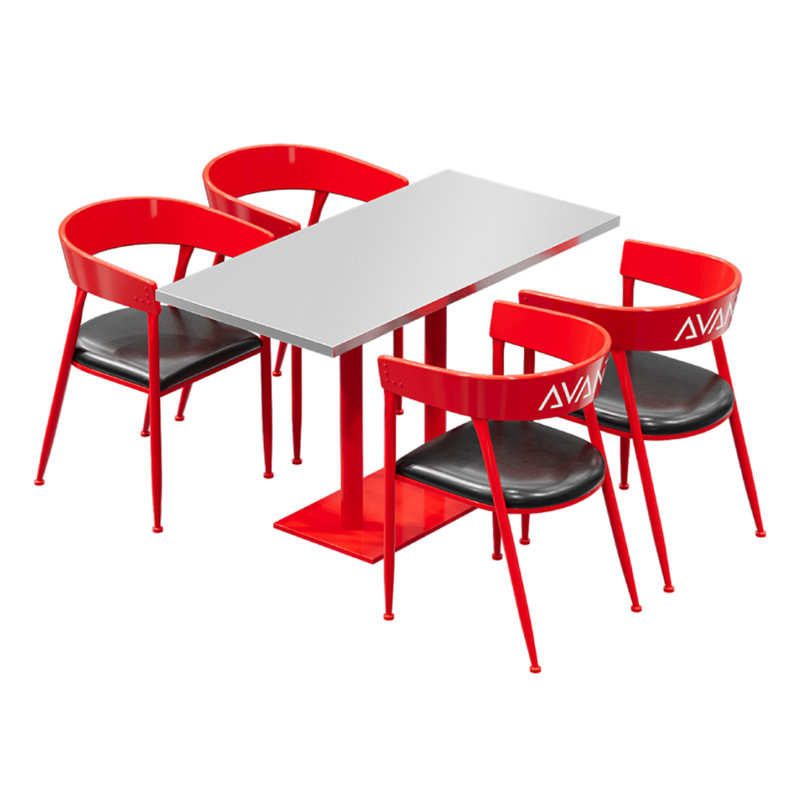 Ensemble de salle à manger 5 pièces, H 29,6 po x L 47,3 po x l 27,6 po, Rouge