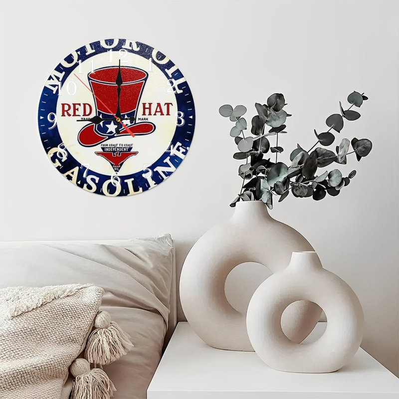 Horloge murale en bois 10 po, mouvement silencieux, à piles (piles AA non incluses), décor artistique, parfait pour les décorations