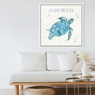 "Deep Sea IV" by Anne Tavoletti Print on Canvas in a Floater Frame
