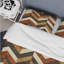 Ensemble de housse de couette moderne à motif de chevrons orange et beige-109155288