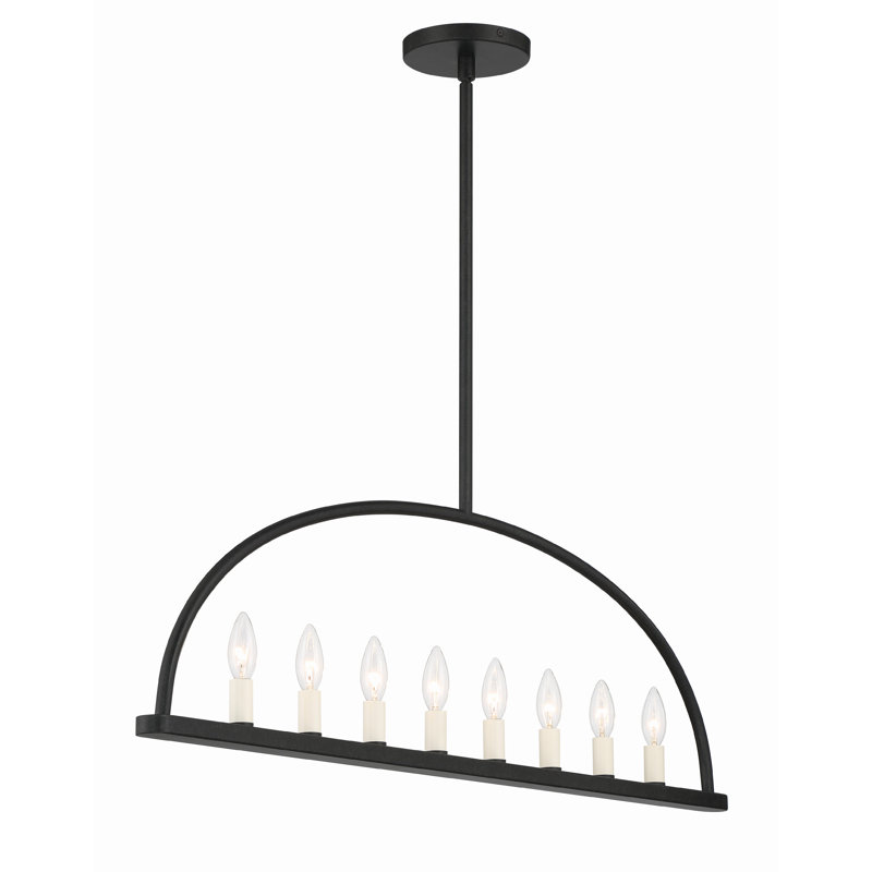 Aleena 8 - Light Lantern Geometric Chandelier, Noir