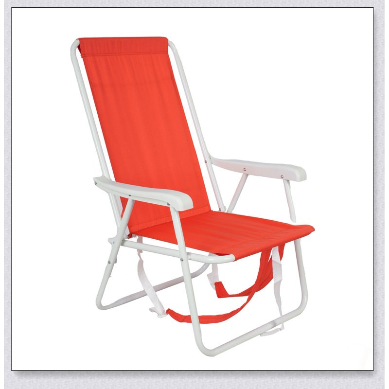 Chaise de plage à dos pour adultes avec capacité de 300 lb, structure en aluminium inclinable légère et sangles d'épaule rembourrées