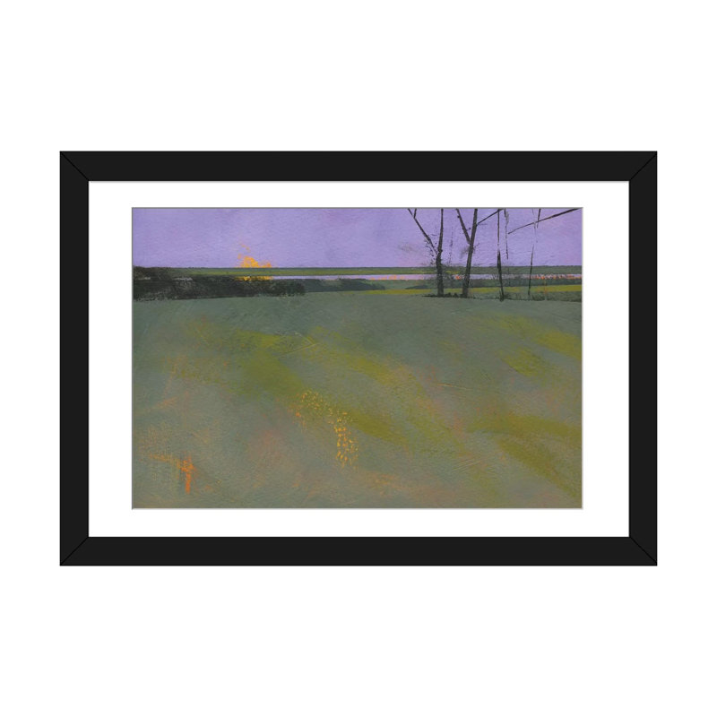 « millfields », reproduction sur toile, H 24 po x l 32 po x P 1 po, Papier d'art encadré noir, Blanc