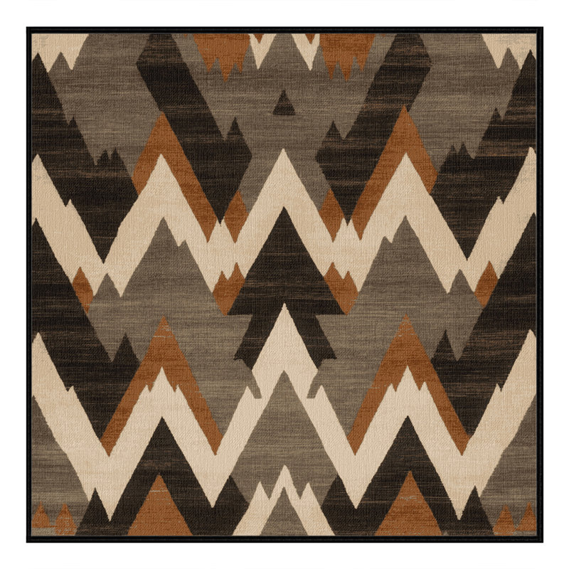 Tapis brun lavable à la machine, Carré 8 pi