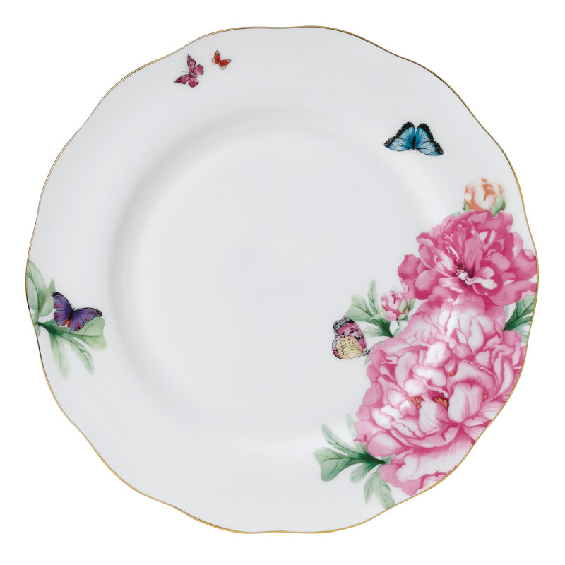 White Porcelain Cottagecore Scallop Saucer Set, 5 Piece