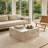 Natural Marble Square Coffee Table - Modern Luxury With Dimmable Led Glow-384557204