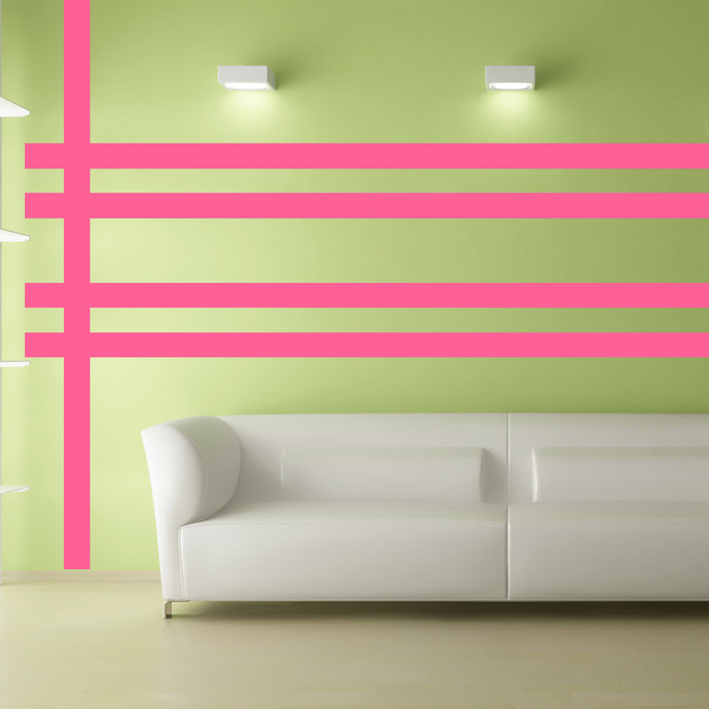 Adhésif décoratif rayures simples, Rose foncé