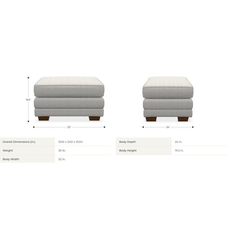 MacKenzie Ottoman, Flax