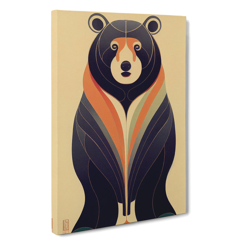 Art Deco Bear No.5 - Wrapped Canvas, 60cm H x 40cm W x 3cm D