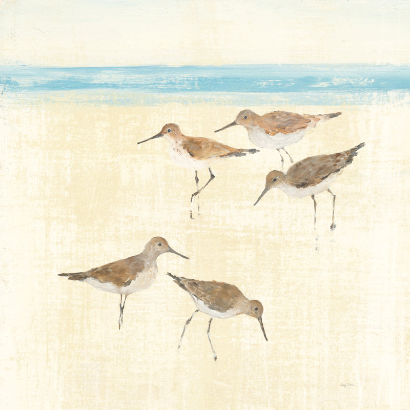 " Sandpipers Square II Blue " by Avery Tillmon Painting Print, 30" H x 30" W