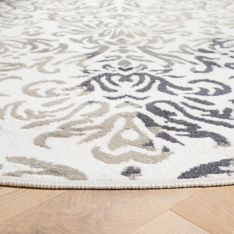 Ceslie Performance Damask Rug, Round 6'7"