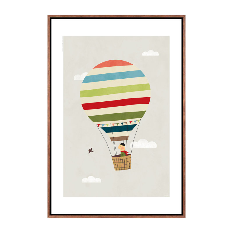 Ballon - imprimé, Pas de tapis, H 60 po x l 40po x P 1,5 po, Toile avec cadre brun